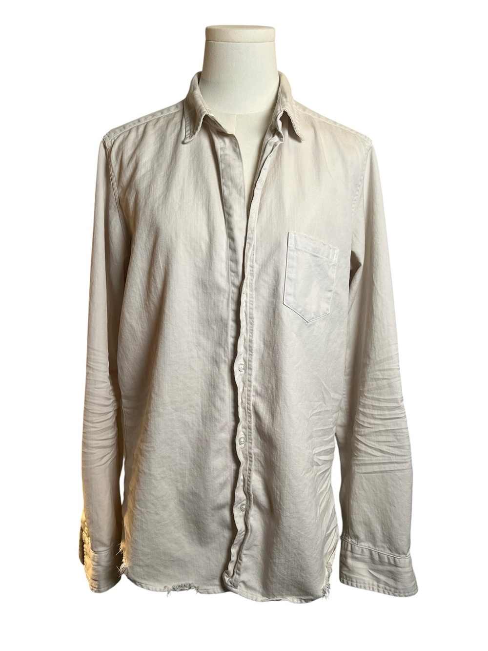 Frank & Eileen Barry Button Down in vintage white Size Large